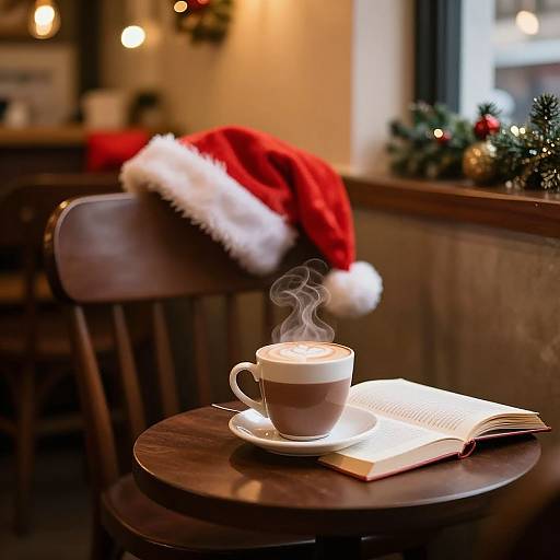 Cozy Coffee Shop Christmas Scene