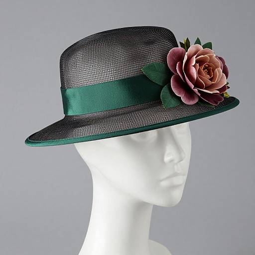 Cascading Floral Hat with Ribbons