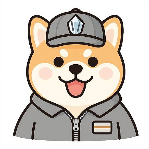 Kawaii Shiba Inu Geologist Illustration