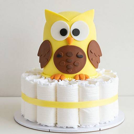 Owl Themed Baby Diaper Cake
