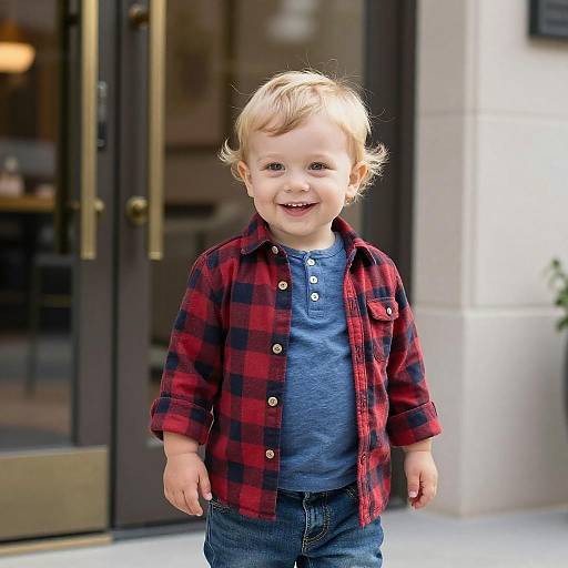 Smiling Toddler Boy Outdoors