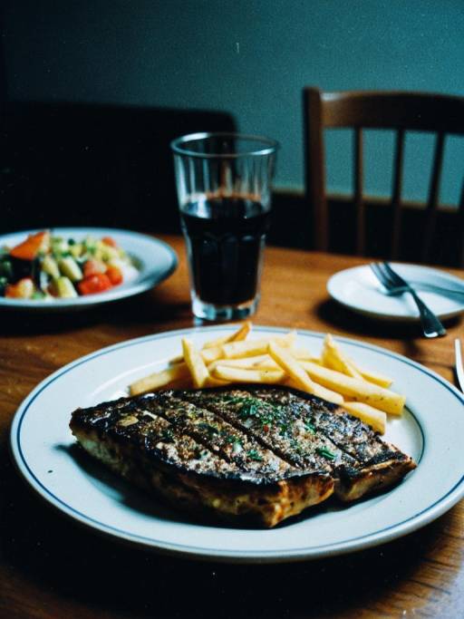 Grilled Fish with French Fries and Soft Drink