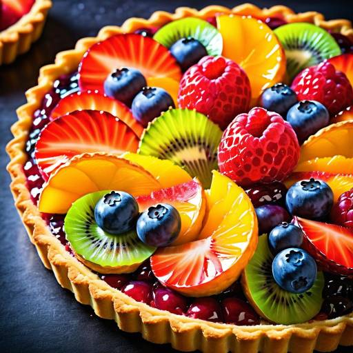 Colorful Fruit Tart Macro