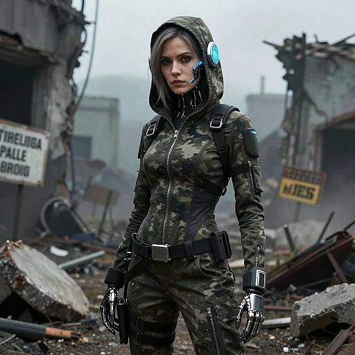 Grimdark Sci-Fi Female Cyber Hacker