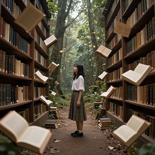 Enchanted Forest of Mystical Books