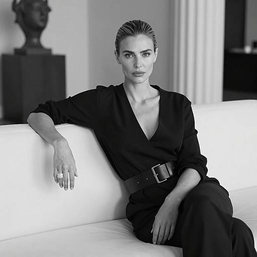Elegant Black and White Portrait of Woman