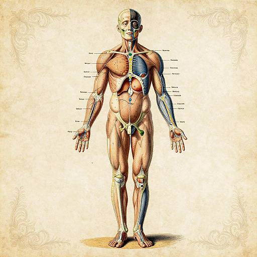 Victorian Vintage Anatomical Diagram Art