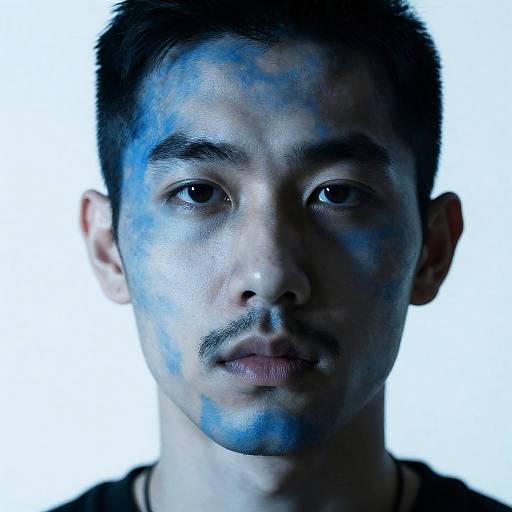 Intense Male Portrait with Blue Tint