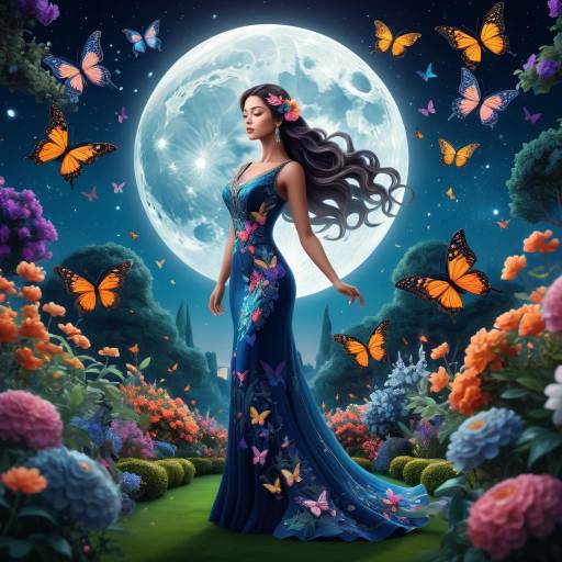 Enchanted Night in a Flower Garden Enchanted Night in a Flower Garden