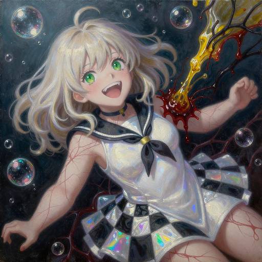 Surreal Gothic Anime Queen Close-Up