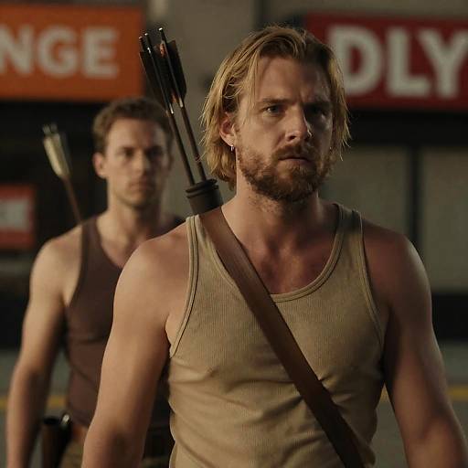 Urban Nighttime Portrait of Two Men