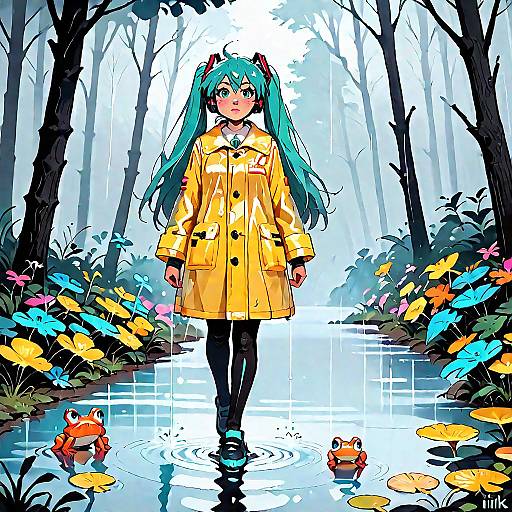 Hatsune Miku Rainy Forest Walk