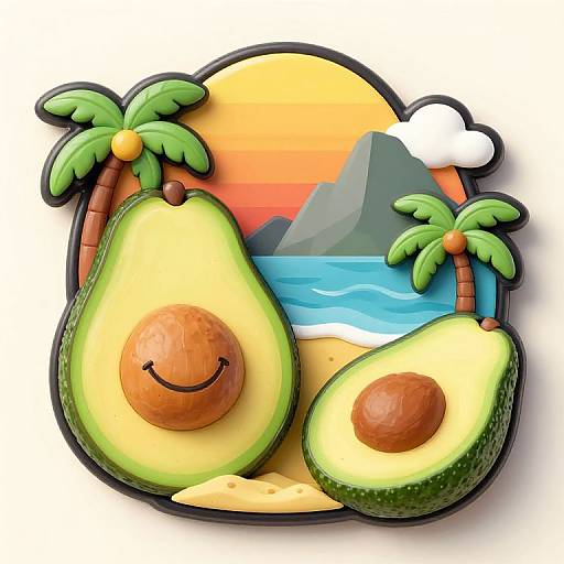 Whimsical Avocado Adventure Badges