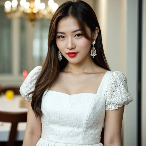 Realistic Birthday Girl in White Dress