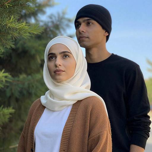 Outdoor Couple Portrait with Foliage