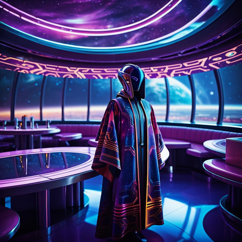 Vibrant Alien Dining in Space Restaurant