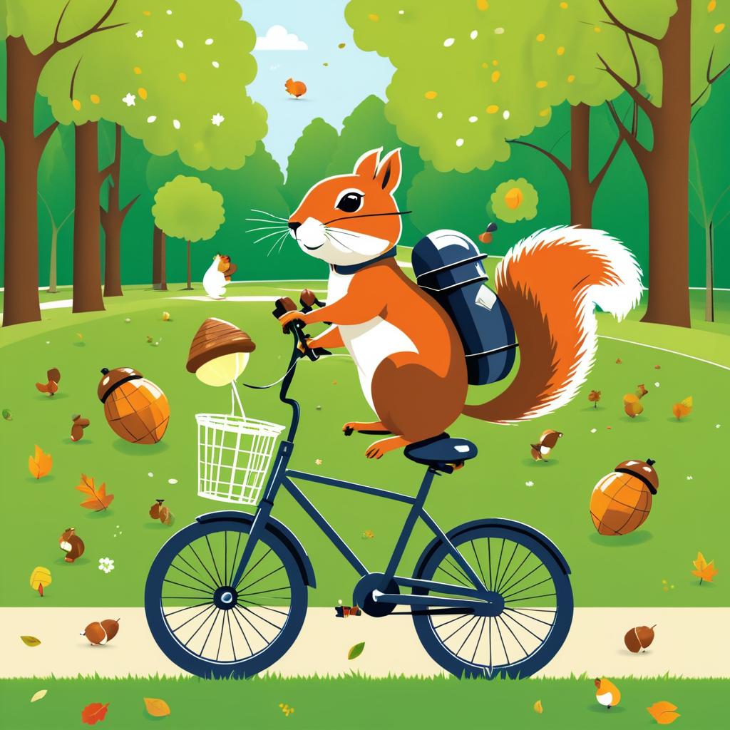 Squirrel on Bicycle: A Comedic Adventure