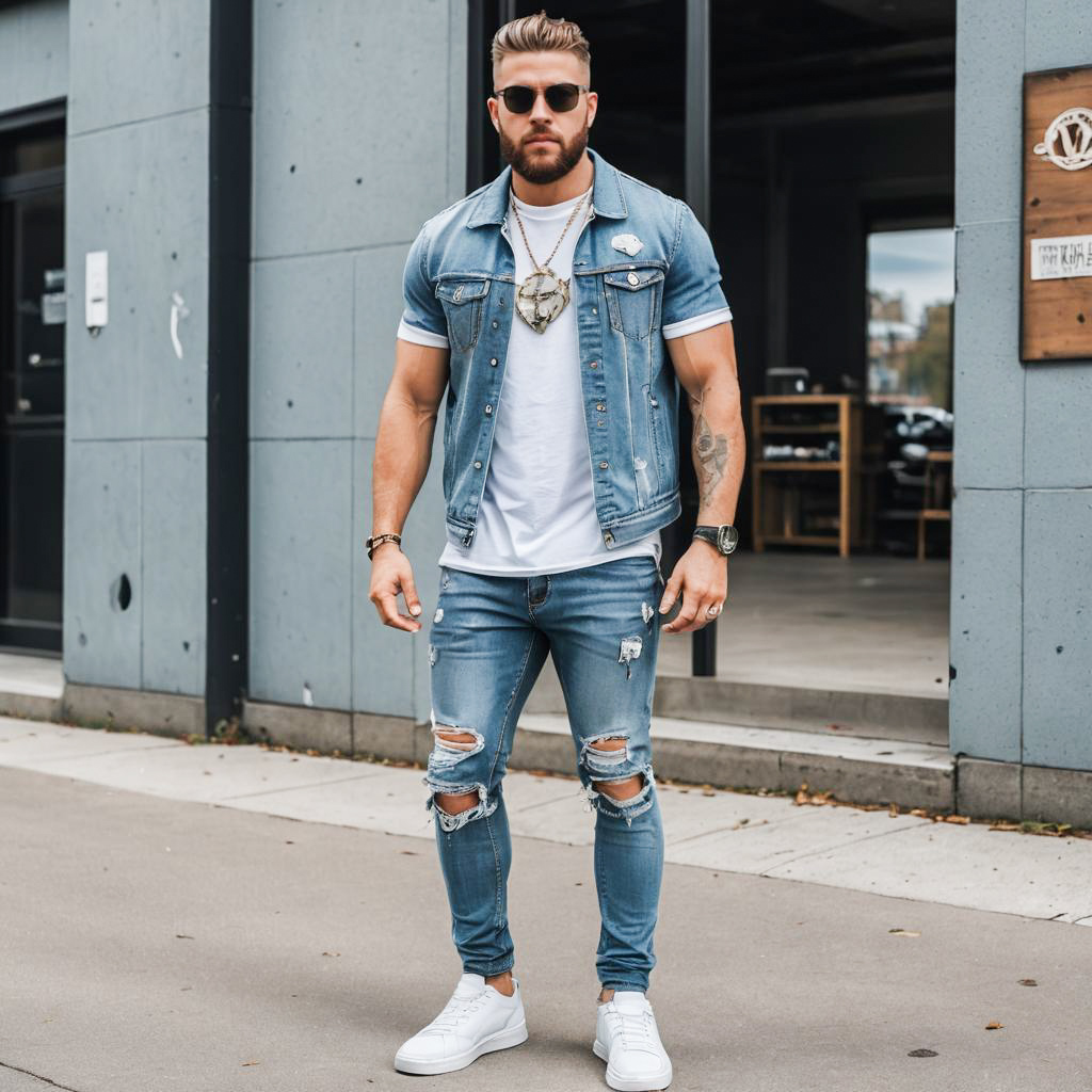 Viking Style Man in Trendy Outfit