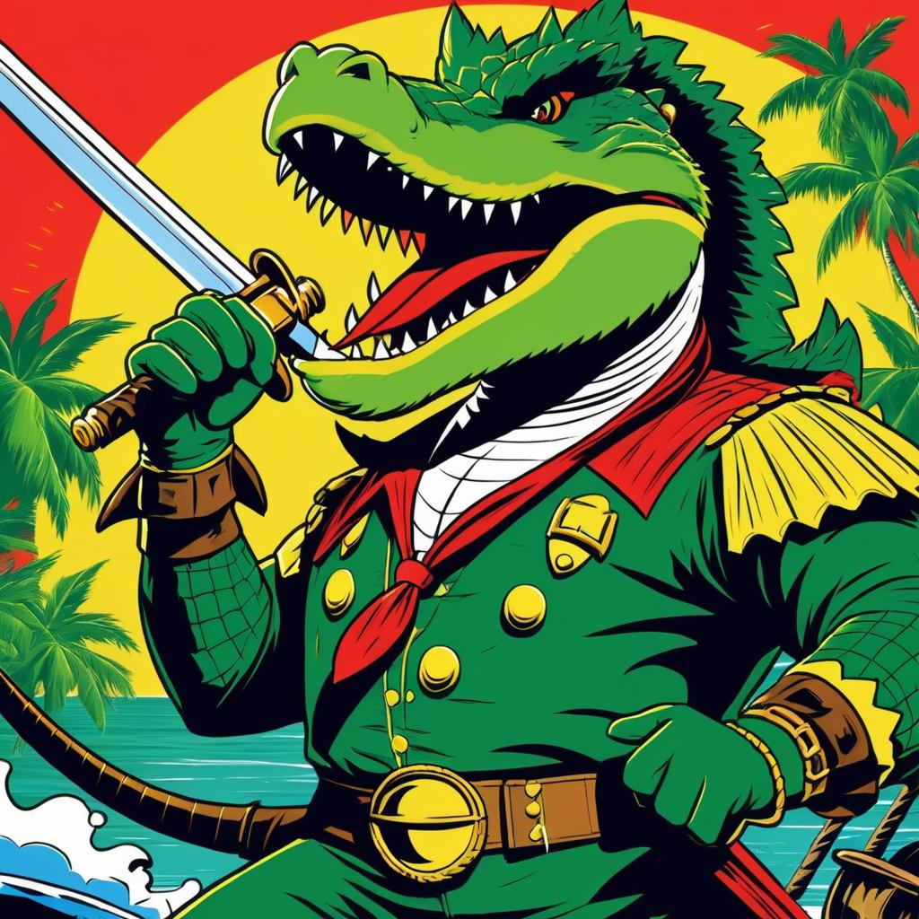 Fierce Pirate Alligator Comic Cover