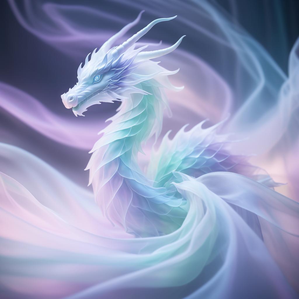 Mystical Dragon in Pastel Dreamscape