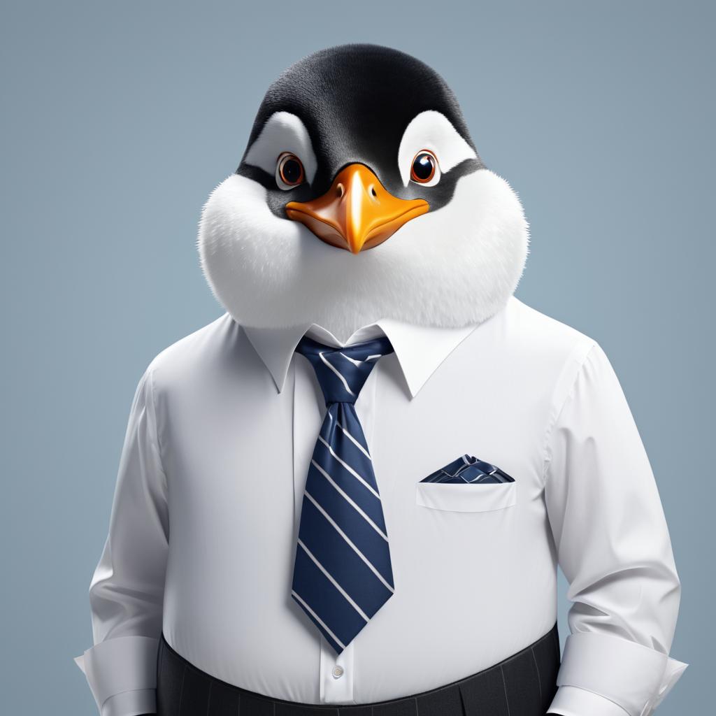 Classy Anthropomorphic Penguin in Shirt