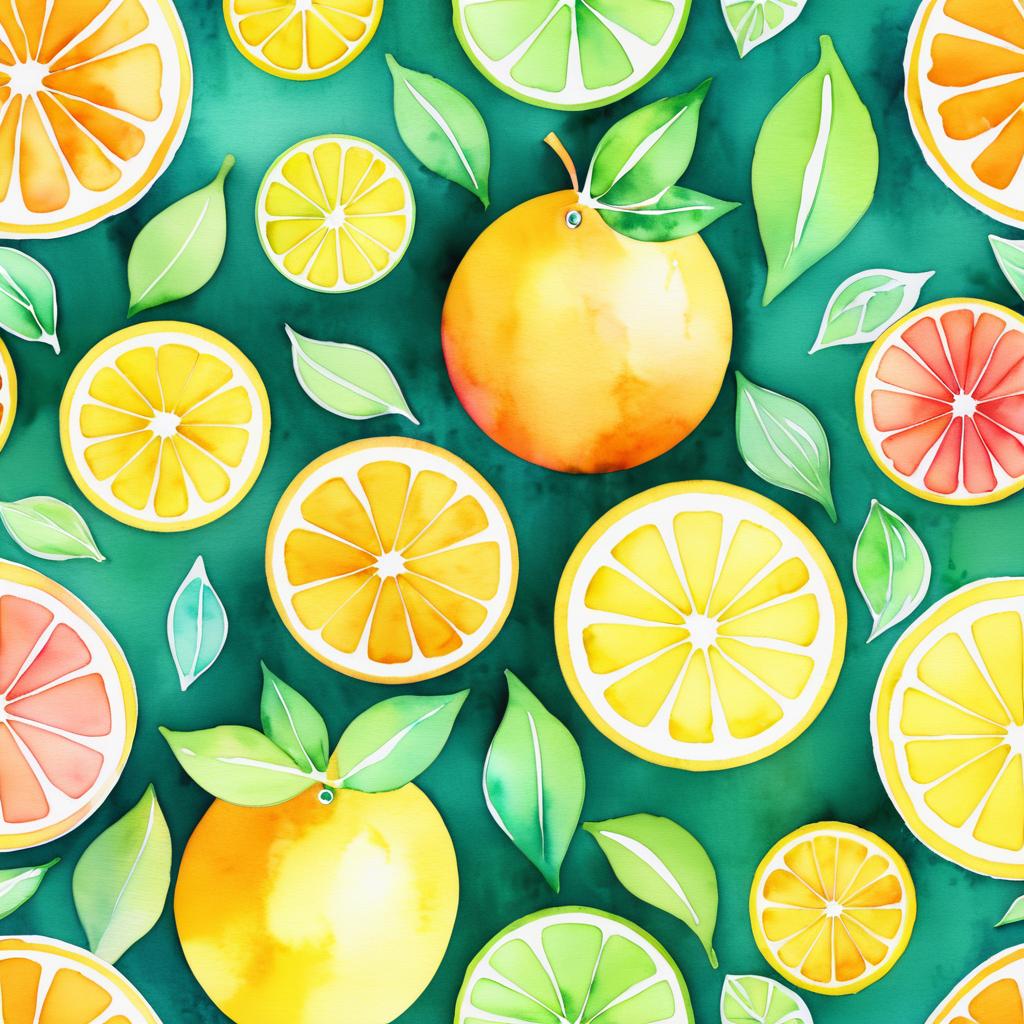 Whimsical Citrus Lemonade Watercolor Art