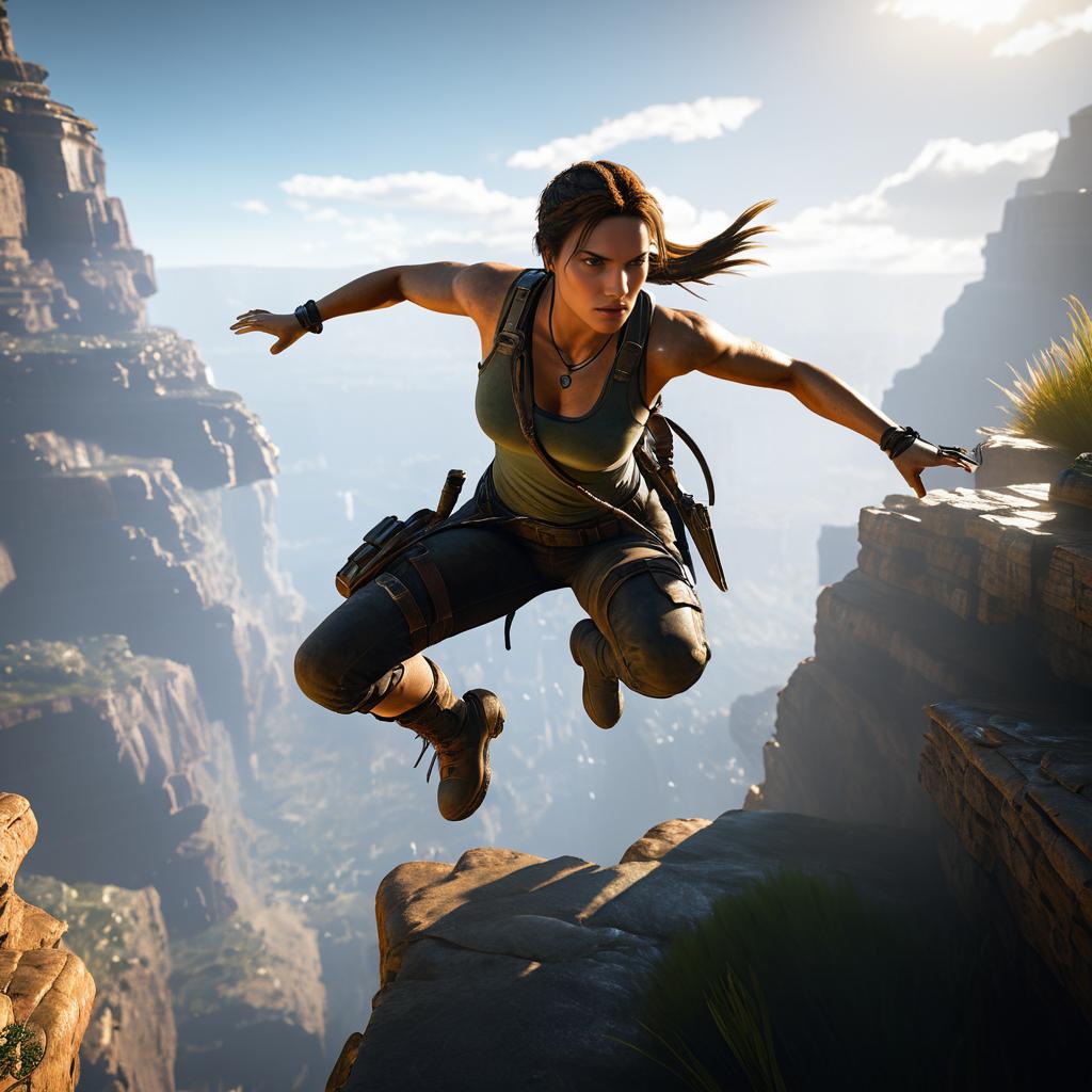 Lara Croft: Epic Cliff Jump Adventure