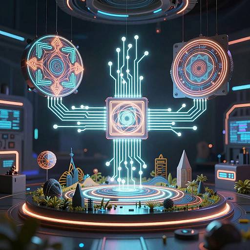 AI Creating Surreal Neon Art