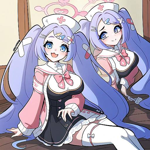 Illustration of Hanae (blue archive), blue archive in the style of Kinkymation