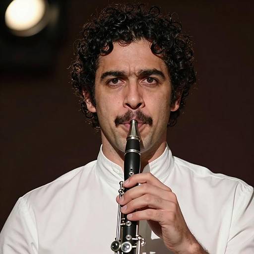 Close-Up of a Clarinet Player