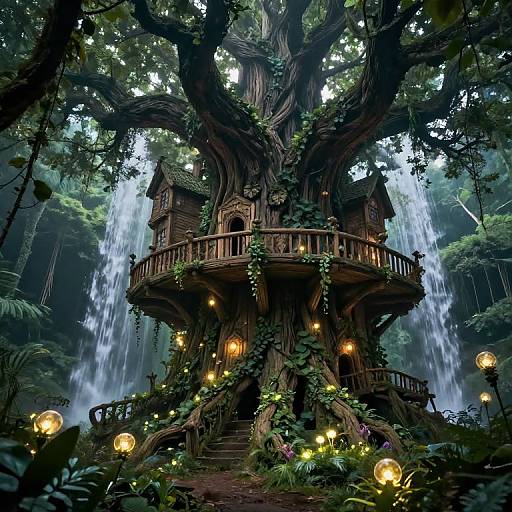 Fantasy Castle in Ancient Tree