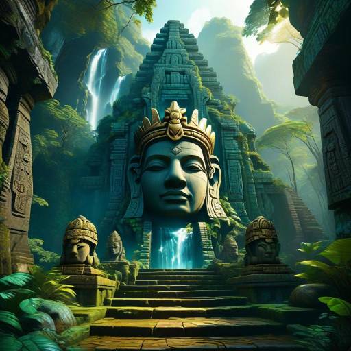 Mystical Temple Entrance in Lush Jungle