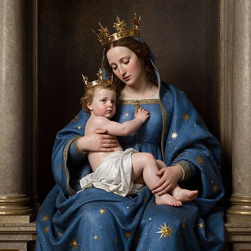 Madonna with Christ Child in Blue Mantle