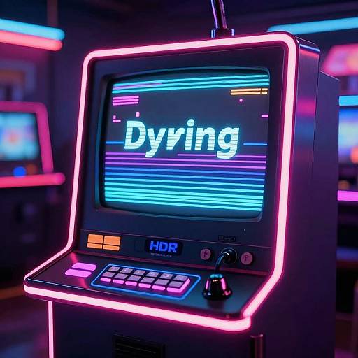 80s Neon Ink Drying Slot Machine