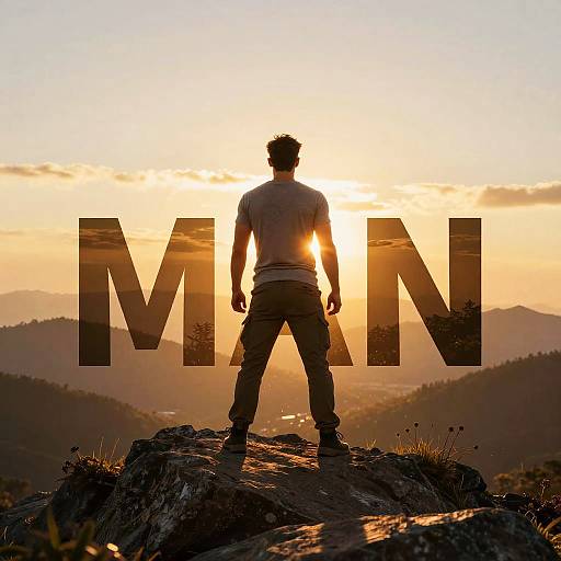 Powerful Typography with Mountain Sunrise