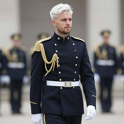 White-Haired Male in Military Uniform