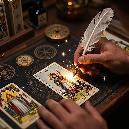 Crafting Unique Tarot Cards with Quill Pen