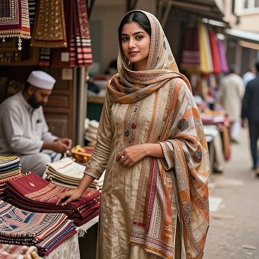 Traditional Salwar with Silk Dupatta