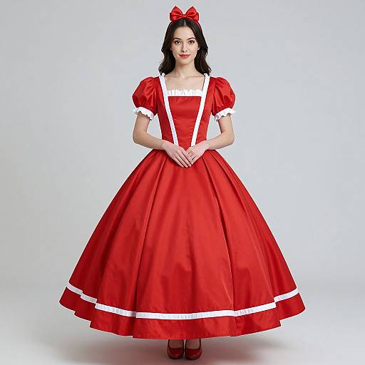 Elegant Red Princess Dress Costume