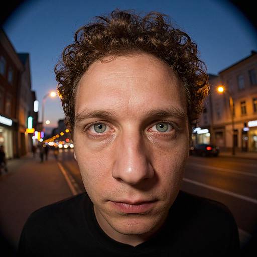 Photorealistic Slavic Man Fisheye Portrait