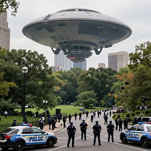 Alien Spaceship Over Central Park