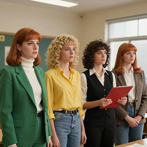 80s Style Classroom with Four Women
