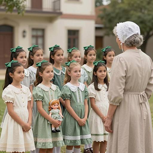 Nostalgic Gathering of Young Girls