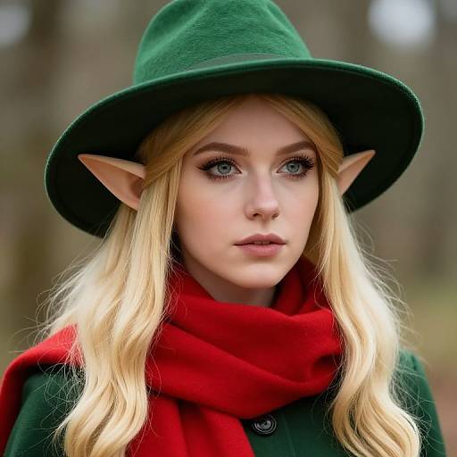 Blonde Elf with Green Hat