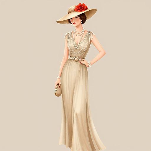 Elegant 1920s Daywear Illustration