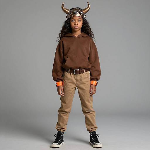 Young Girl in Modern Steampunk Outfit