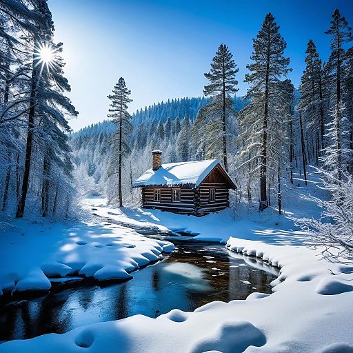 Summer's Icy Embrace: A Snowy Landscape Summer's Icy Embrace: A Snowy Landscape