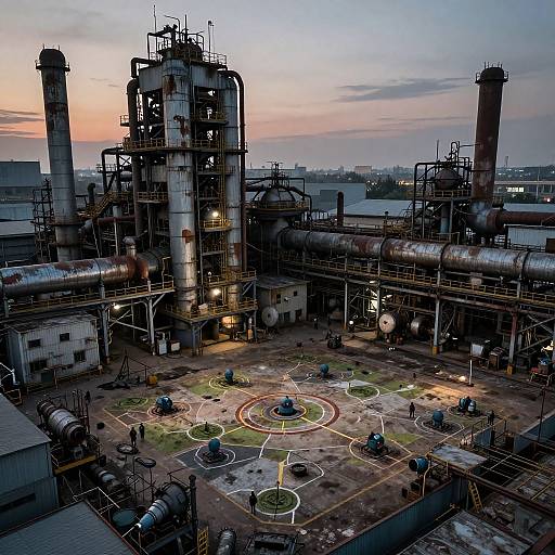 Weathered Industrial Factory Battlemap