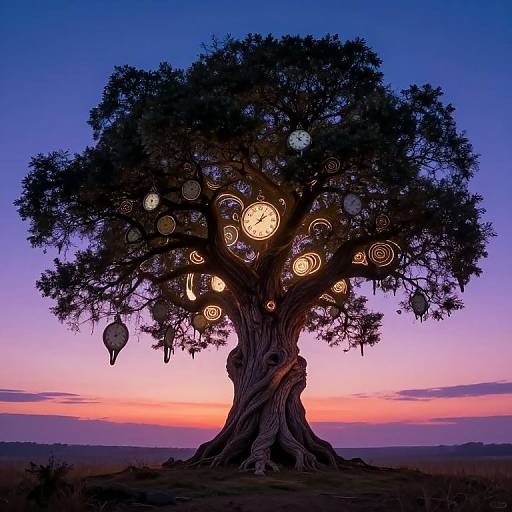 Surreal Passage of Time with Tree