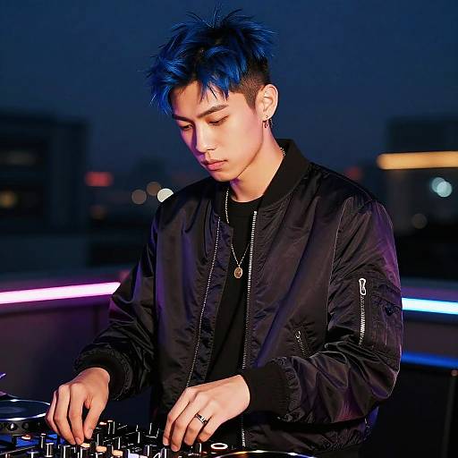 Midnight Blue Hairstyle Male DJ